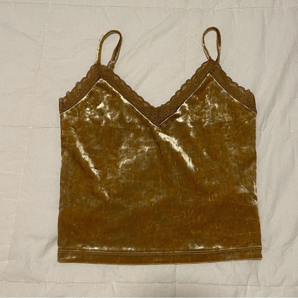 Suede Gold Cami Tank Top